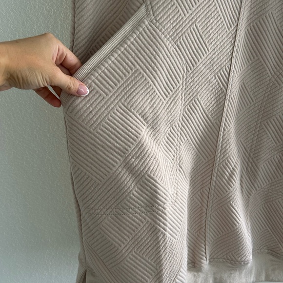 Half zip textured mini dress in beige NWT - Picture 7 of 7